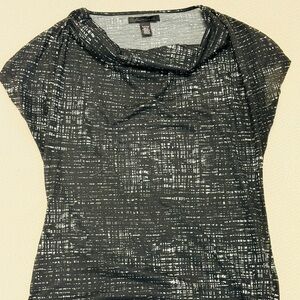 Kenneth Cole Black and White Patterned Blouse